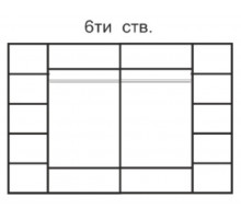 Шестистворчатый шкаф для одежды  Rimini Solo РМШ2/6 (s) (слоновая кость)