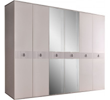 Шестистворчатый шкаф для одежды с зеркалом Rimini Solo РМШ1/6 (s) (слоновая кость)