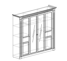 Шкаф четырехдверный с зеркалами Лючия 203 темный
